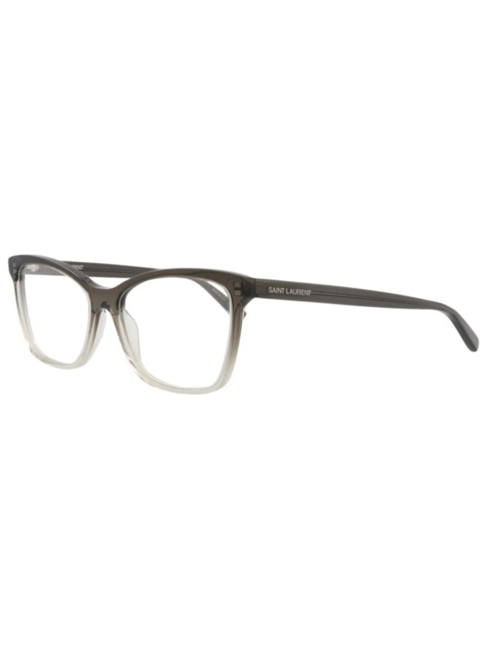New Saint Laurent Women's Eyeglasses Cat Eye Acetate Frame Grey Grey Transparent